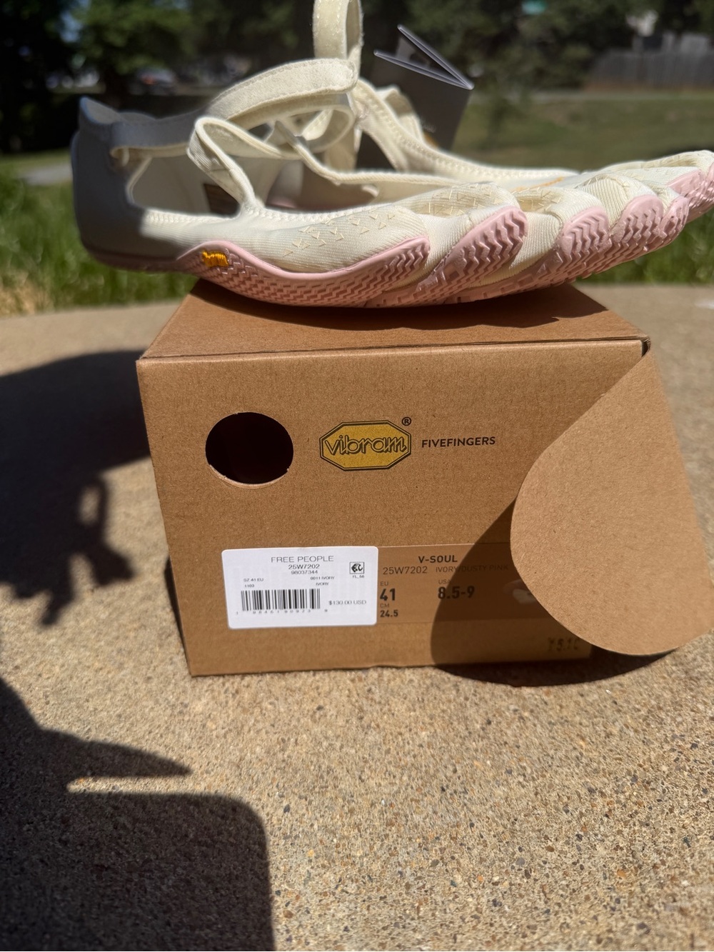 Vibram FiveFingers Minimalist Athletic Shoes in Cream and Light Pink